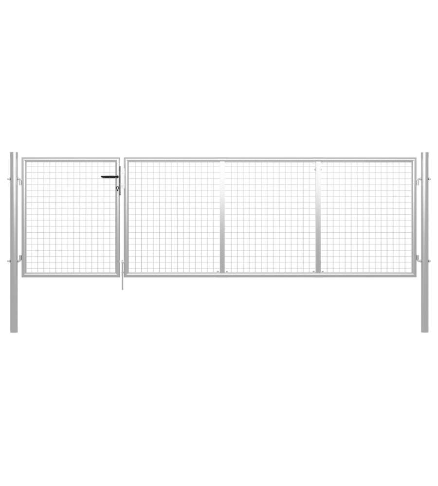 Cancello per Giardino in Acciaio 350x75 cm Argento