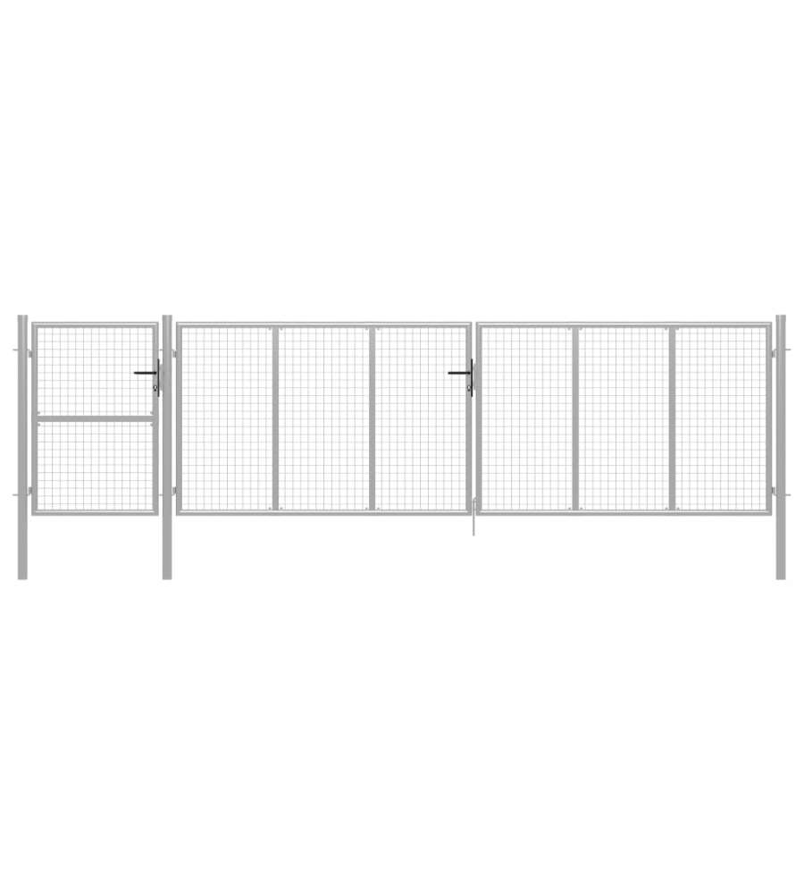 Cancello per Giardino in Acciaio 500x125 cm Argento
