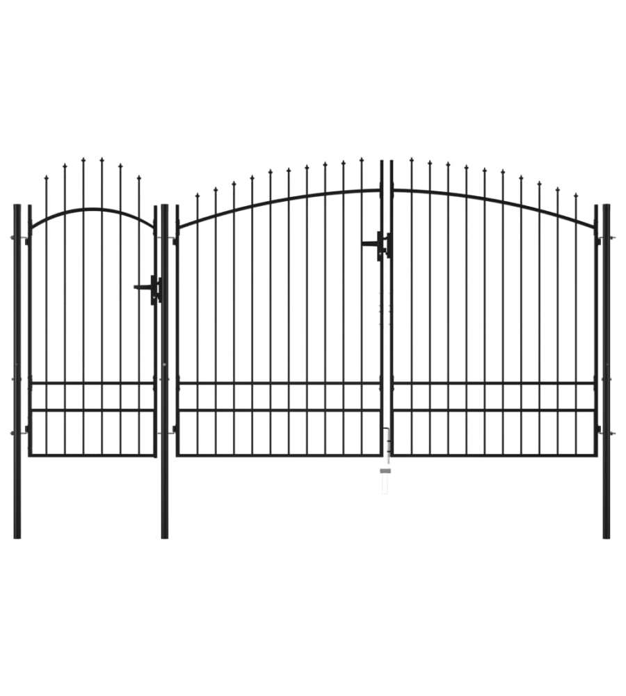 Cancello da Giardino in Acciaio 2,45x4 m Nero