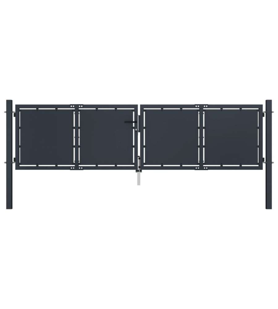 Cancello per Giardino in Acciaio 300x75 cm Antracite