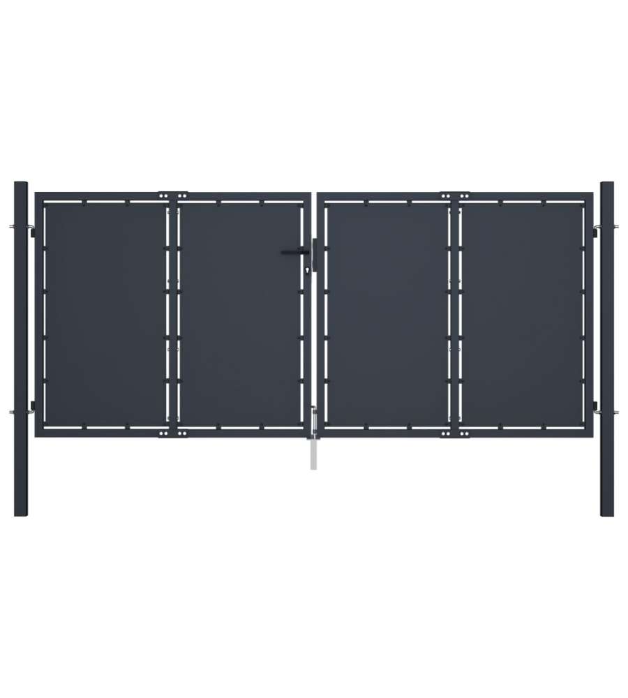 Cancello per Giardino in Acciaio 300x125 cm Antracite