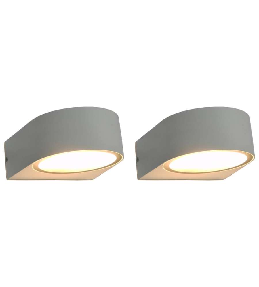Lampade da Parete da Esterno 2 pz 11 W Bianche Rotonde