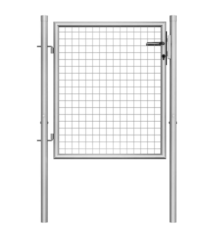 Cancello per Giardino in Acciaio Zincato 105x125cm Argento