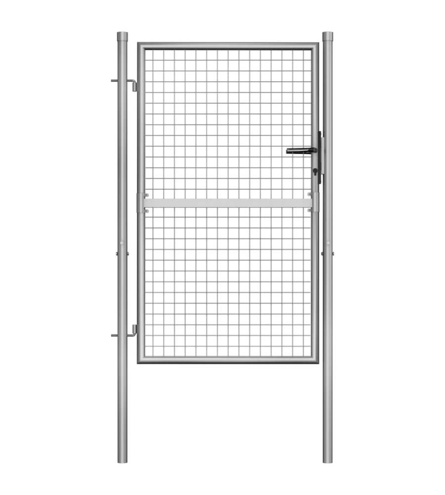 Cancello per Giardino in Acciaio Zincato 105x175cm Argento