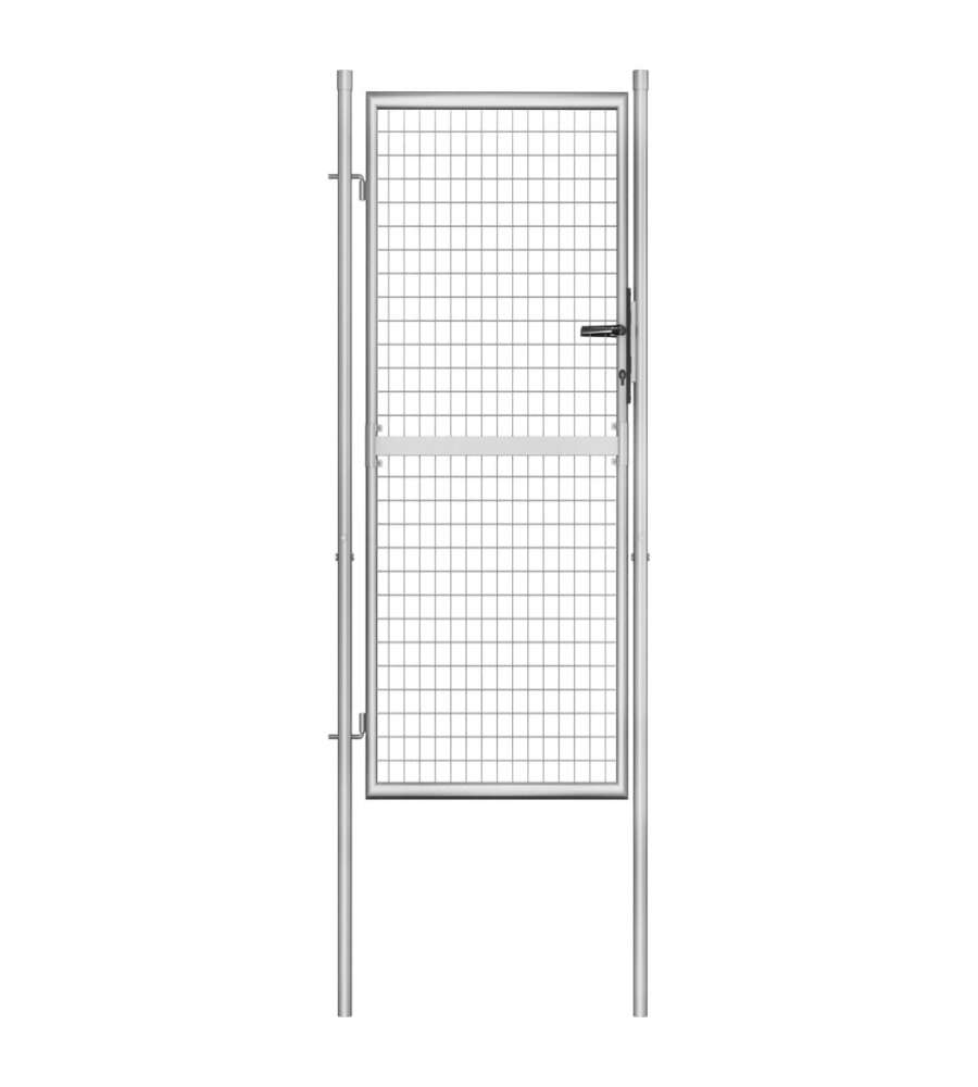 Cancello per Giardino in Acciaio Zincato 105x250cm Argento