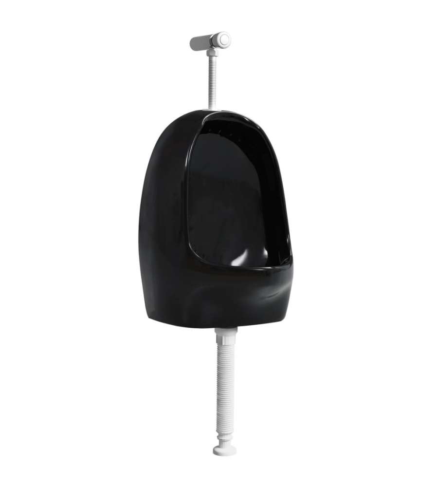Orinatoio Sospeso con Sciacquone in Ceramica Nero