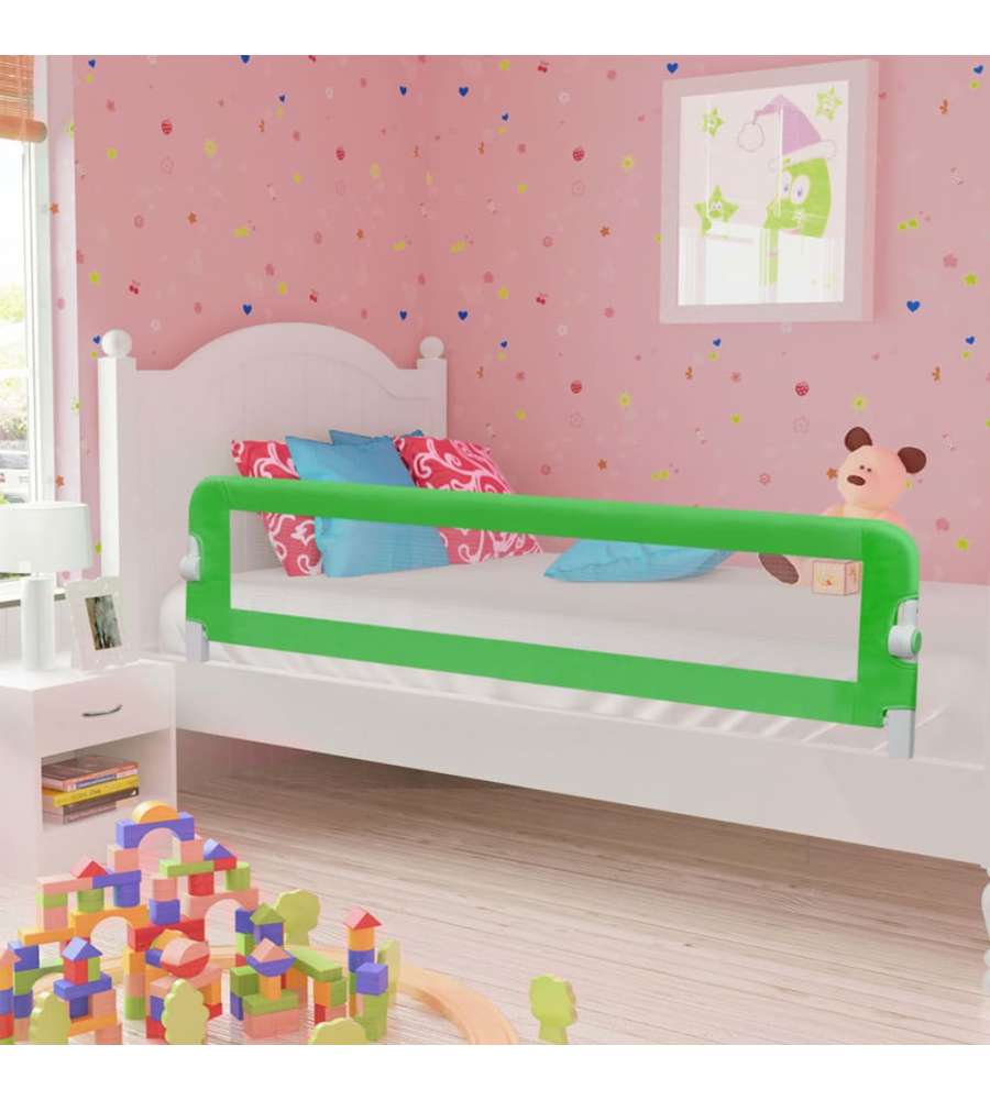 Sponde Letto di Sicurezza Bambini Verde 180x42cm Poliestere