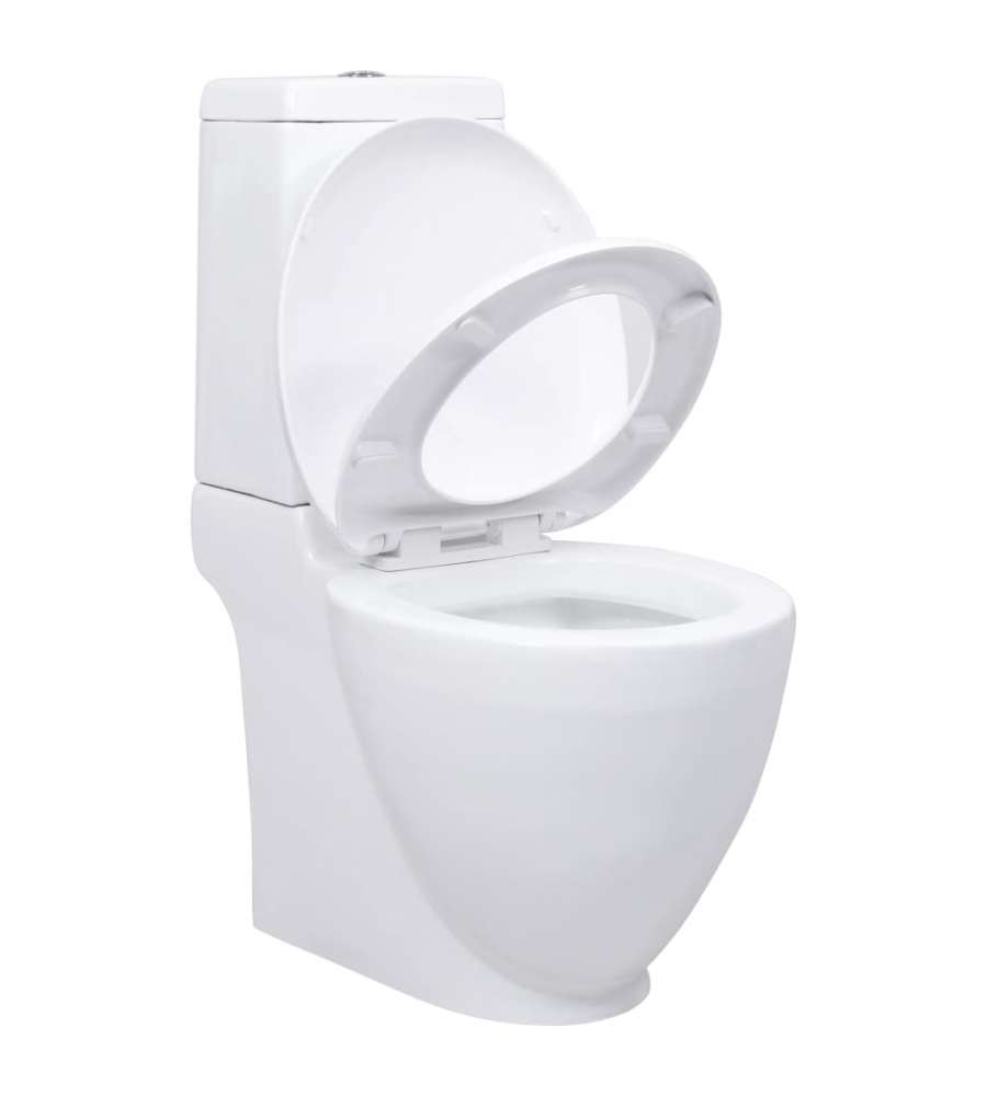 Vaso WC in Ceramica Base con Scarico Dietro Bianco