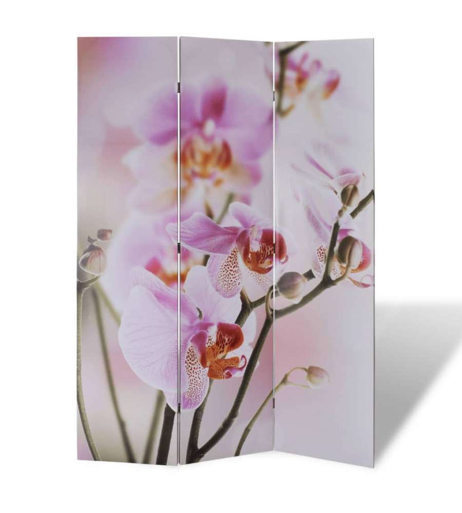 vidaXL Paravento Pieghevole 120x170 cm Stampa Fiore Multicolore - Separ Decorativo per Casa