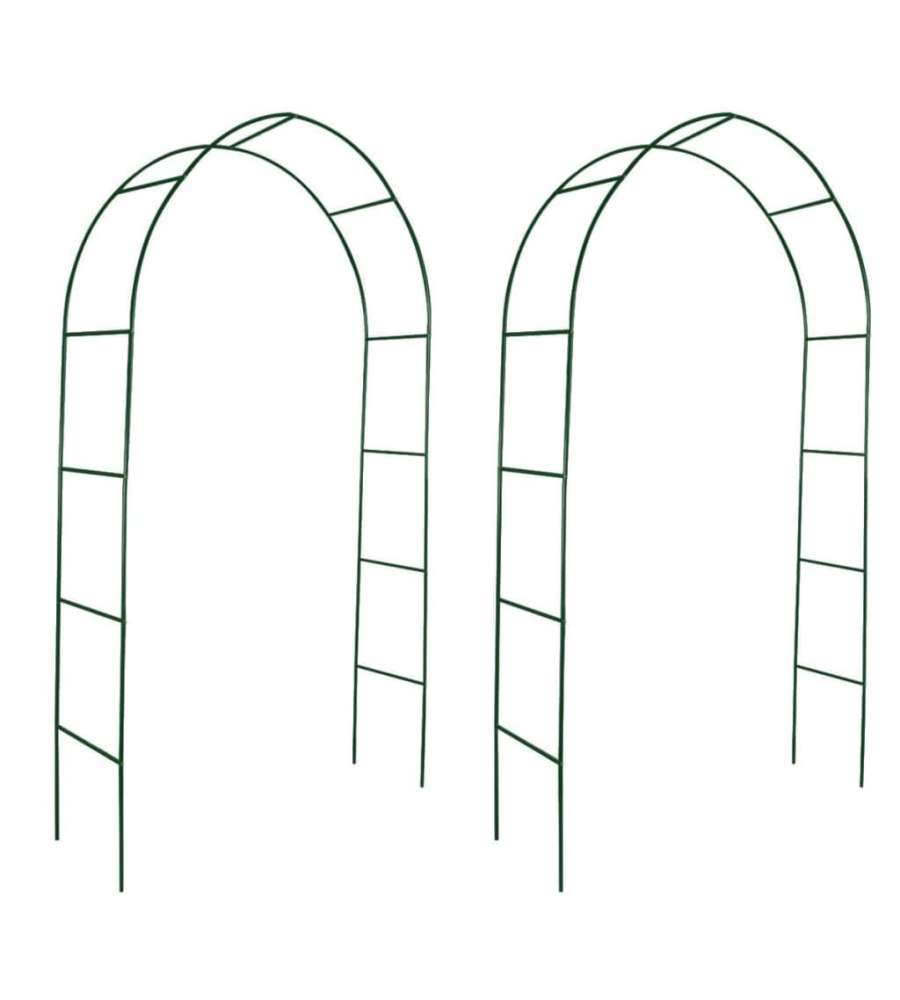 vidaXL Archi da Giardino per Piante Rampicanti - Verde - 2 pz