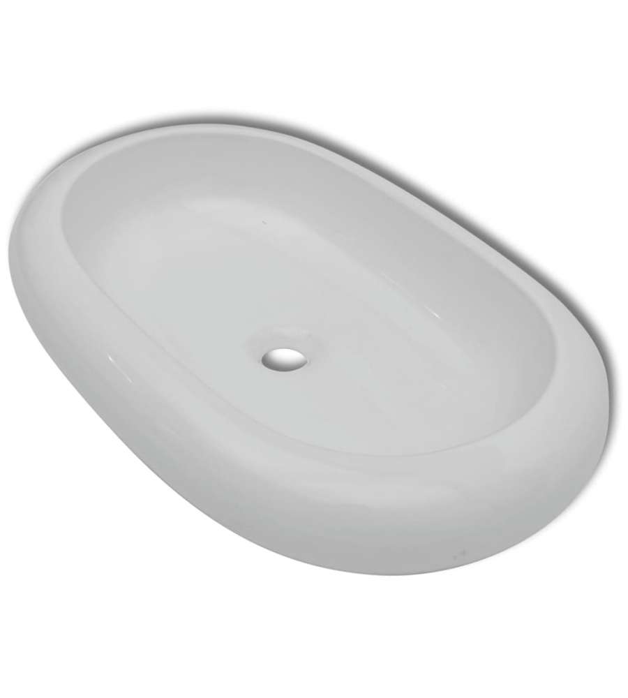 Lavello Bianco in Ceramica di Lusso Ovale 63x42 cm