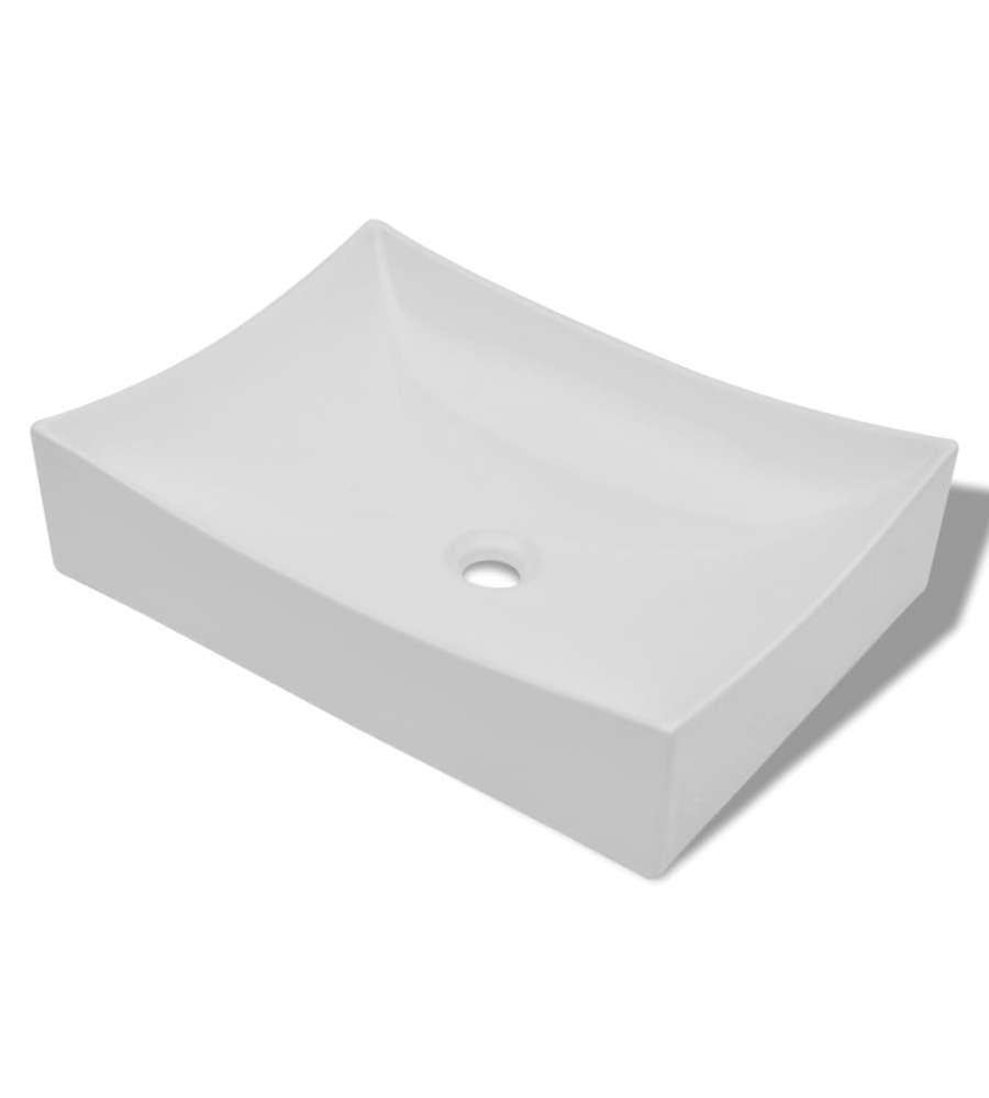 Lavandino in Ceramica Porcellana Bianco Lucido