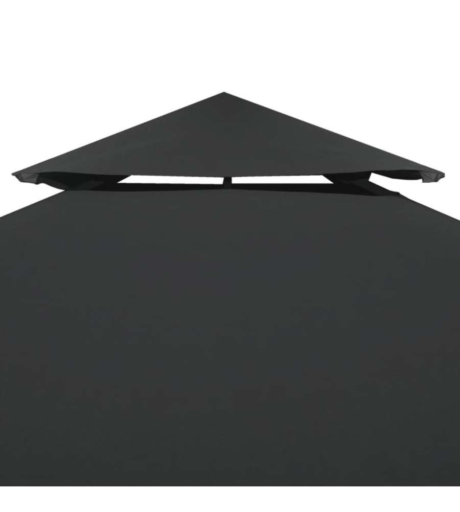 Telo di Ricambio per Gazebo 310g/mq Grigio Scuro 3x3m