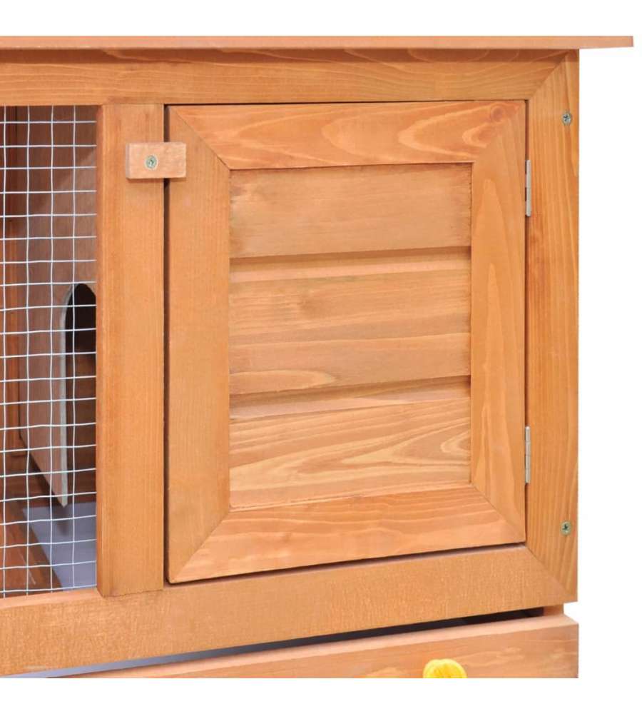 Conigliera all'Aperto Gabbia Piccoli Animali 1 Porta Legno