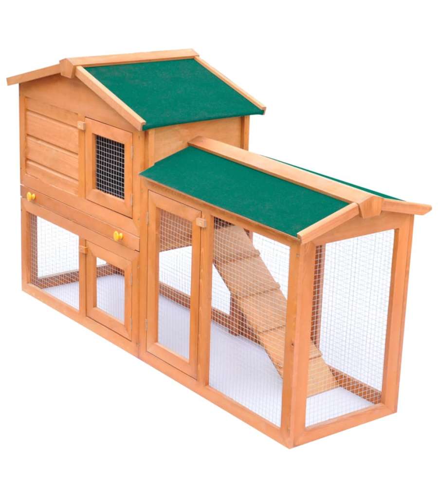Conigliera all'Aperto Gabbia Animali Piccoli Casetta in Legno