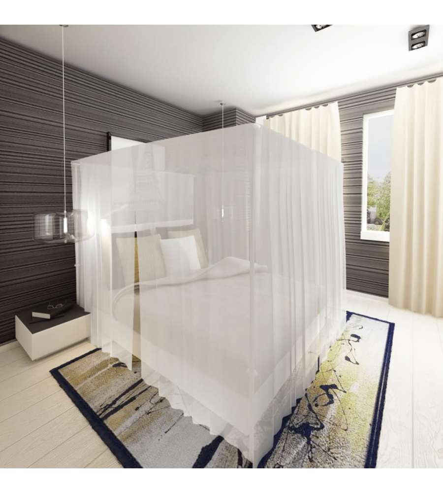 Set zanzariere quadrate per letto con aperture 2 pezzi