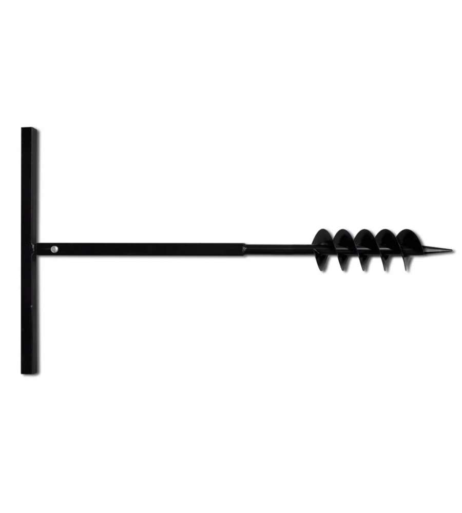 Trapano da Terra Maniglia Auger 100 mm Tre Spirali Acciaio Nero