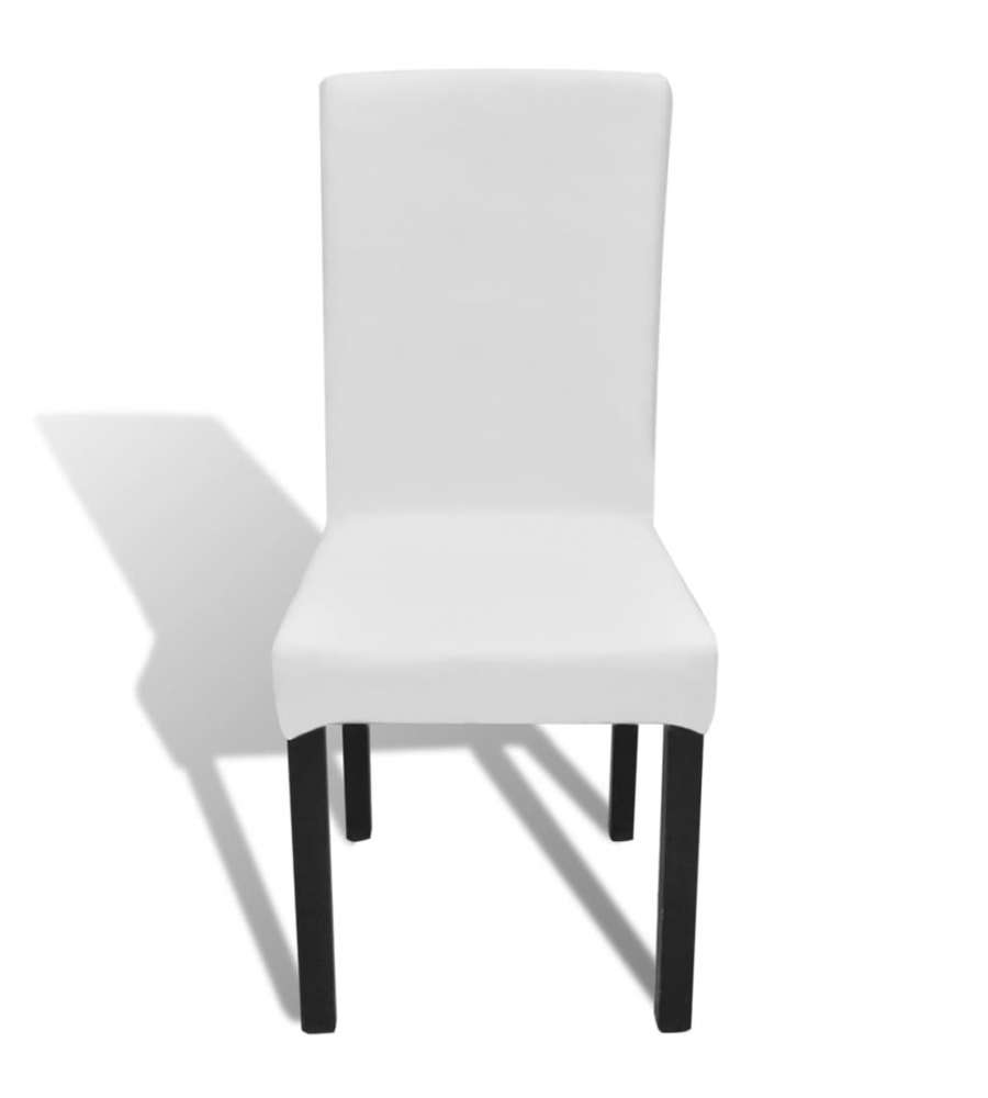 Coprisedia Elasticizzata Dritta Set 6 pz Bianco