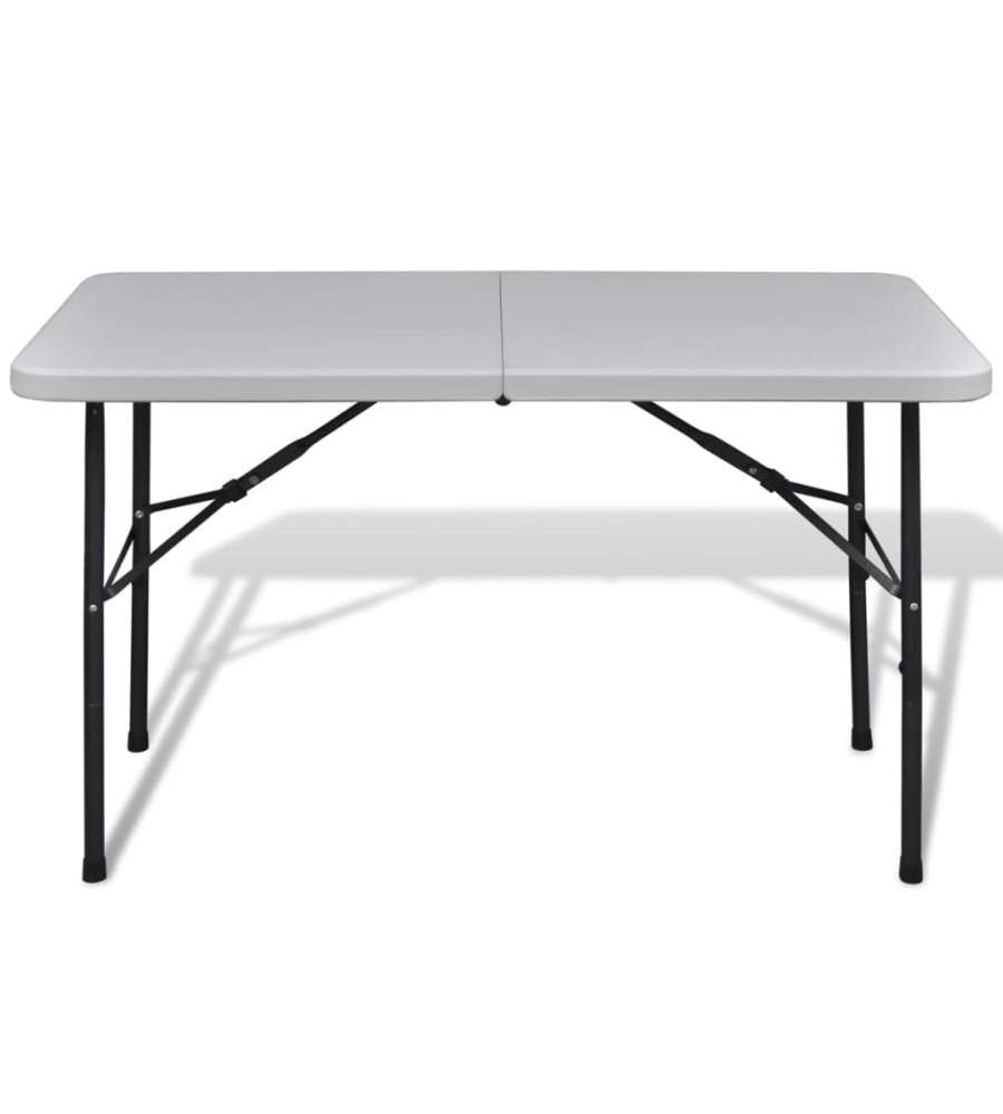 Tavolo Pieghevole da Giardino in HDPE 122 cm Bianco
