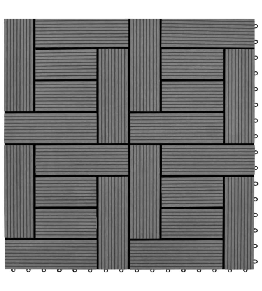 Set 11 Piastrelle in WPC 30 x 30 cm 1 mq grigio