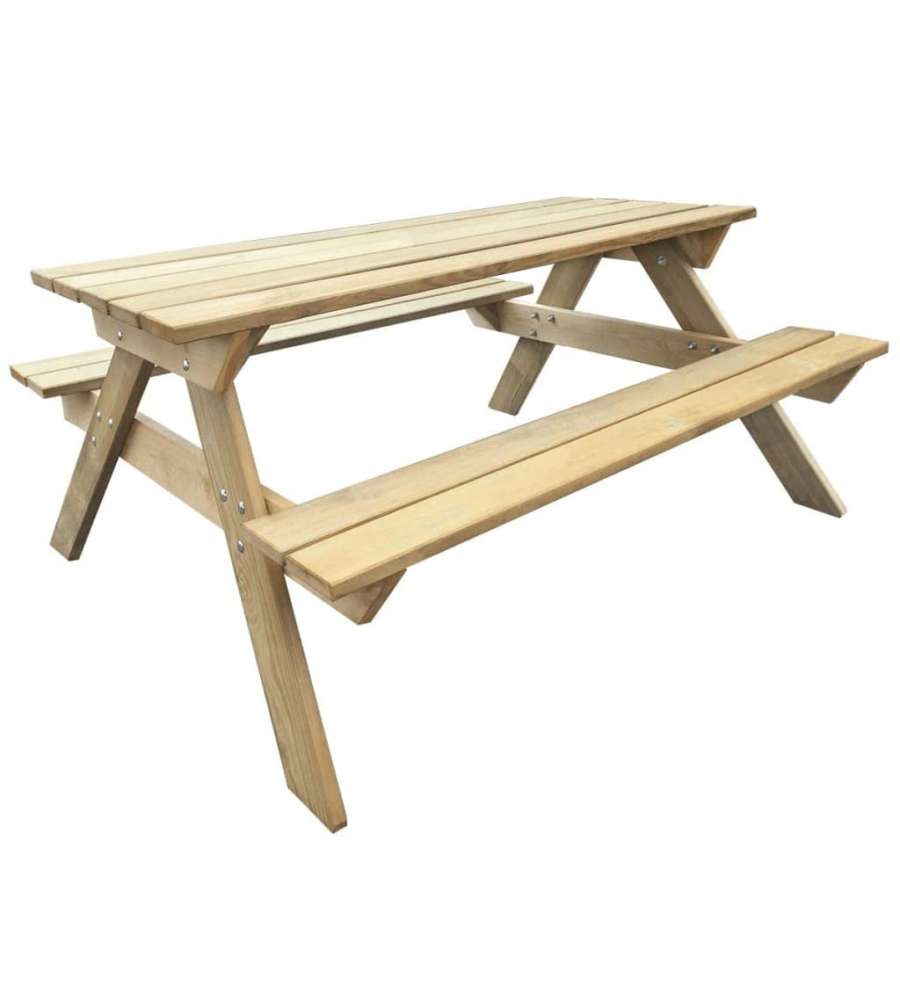 vidaXL Tavolo da Picnic in Legno - Verde - 150x135x71,5 cm
