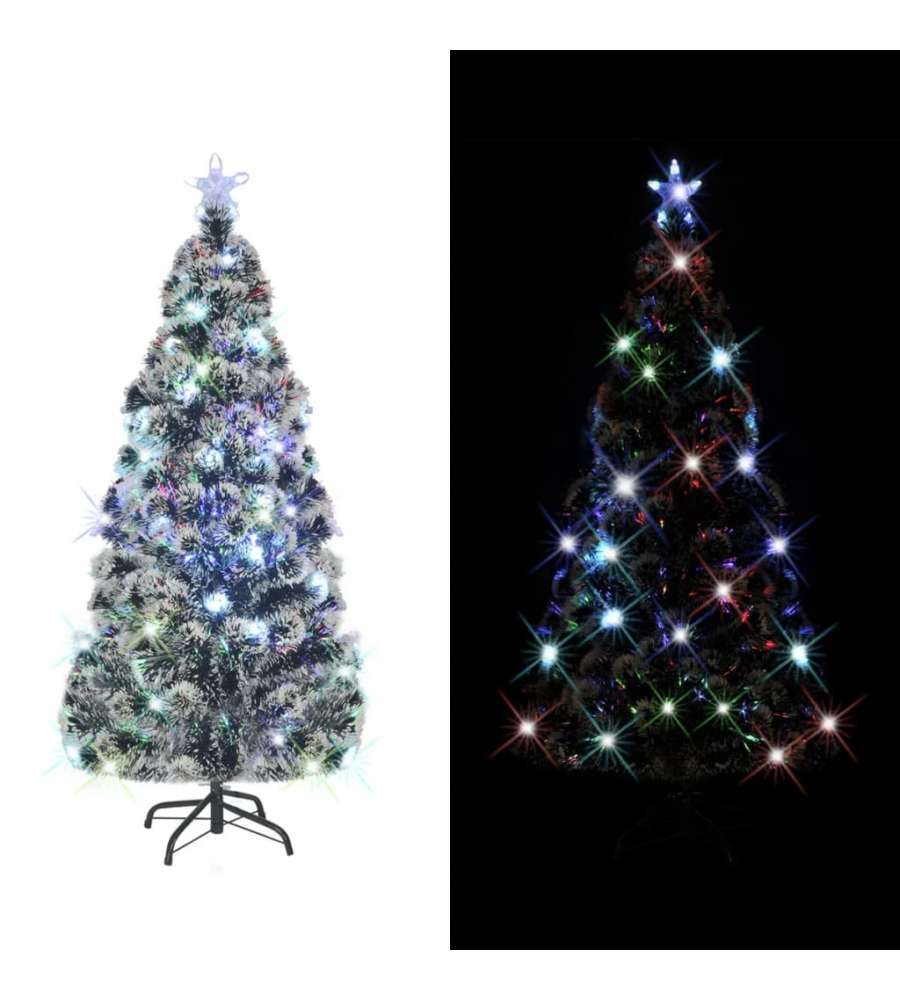 Albero di Natale Artificiale Supporto/LED 210 cm Fibra Ottica