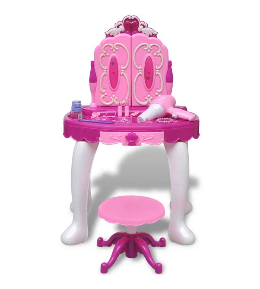 Gioco per Bambini Tavolo Cosmetica 3 Specchi con Luci/Suoni