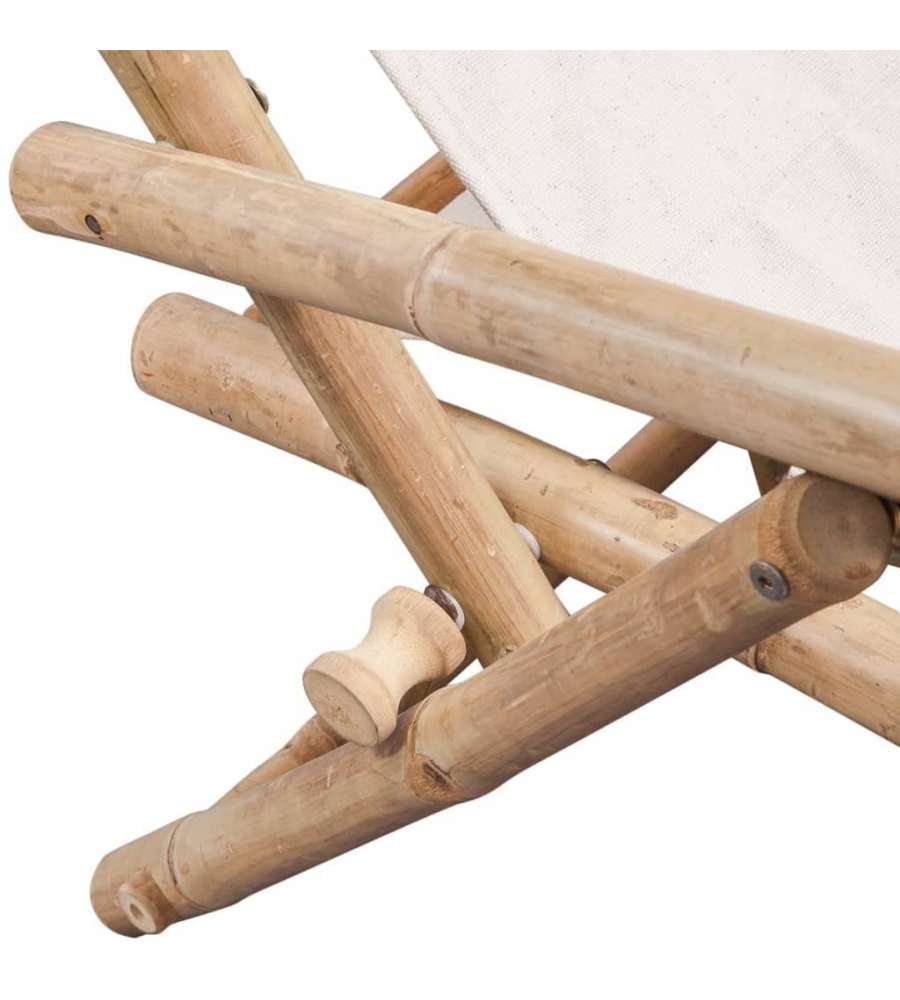 vidaXL Sedia da Giardino in Bamb - Bianca