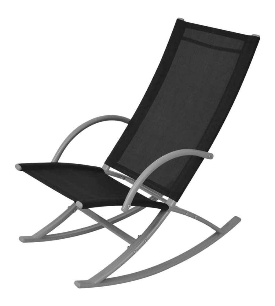 vidaXL Sedie a Dondolo da Giardino - Nero - Set 2 pz