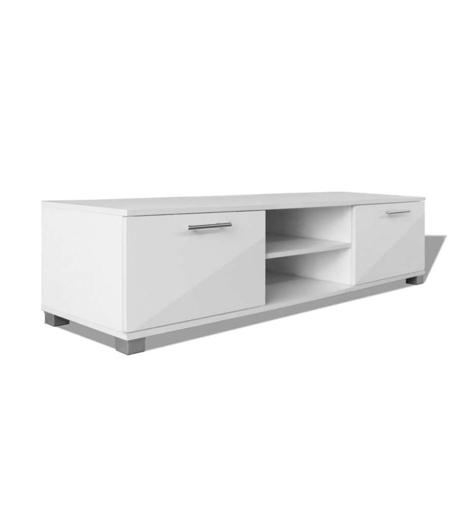vidaXL Mobile TV Bianco Laccato Lucido - Design Moderno 120 cm