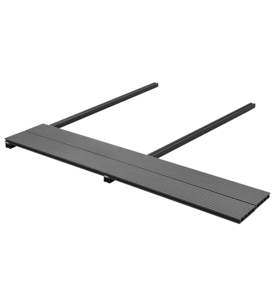 Pavimento per esterni in WPC con accessori 40 mq 2,2 m grigio