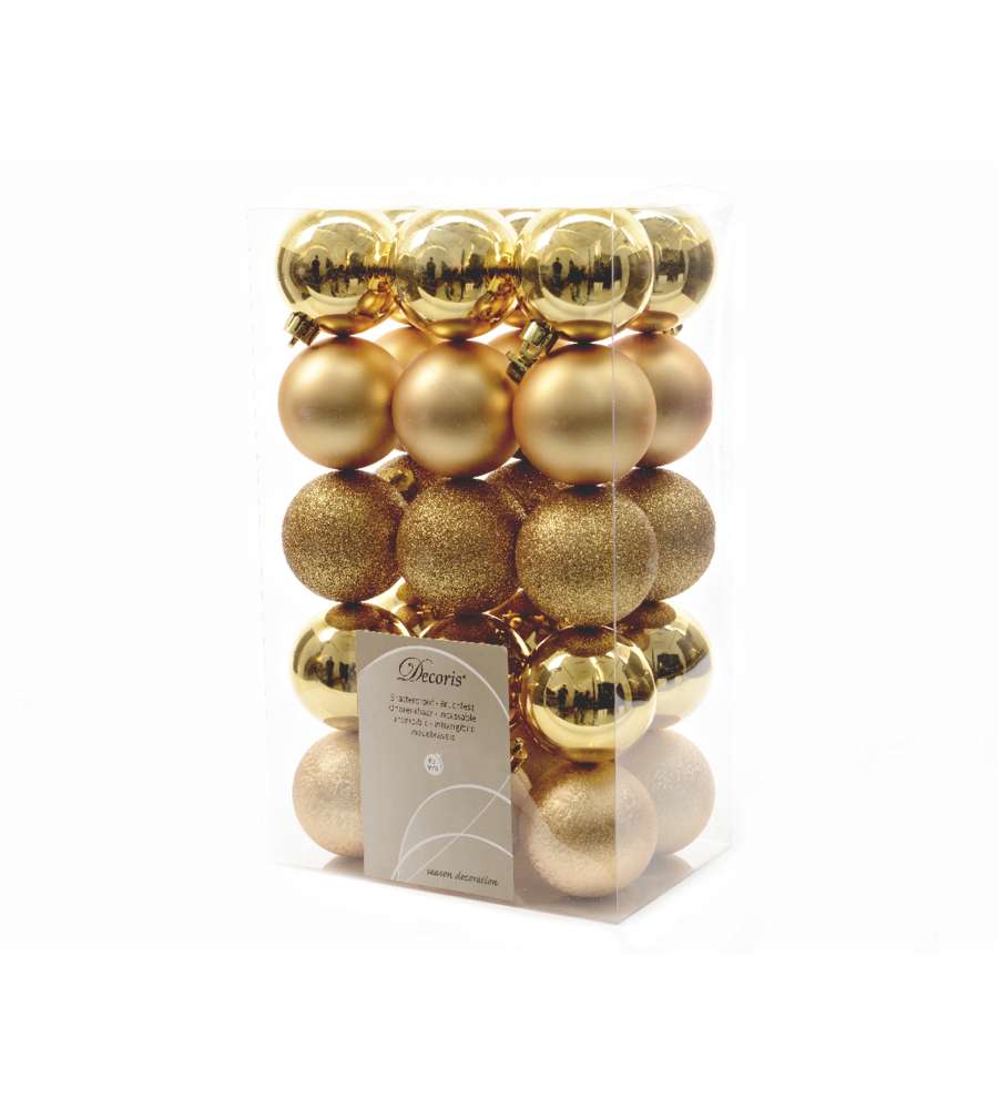 Sfere Decorative Natale - Oro Lucido Opaco Glitter - 6 cm