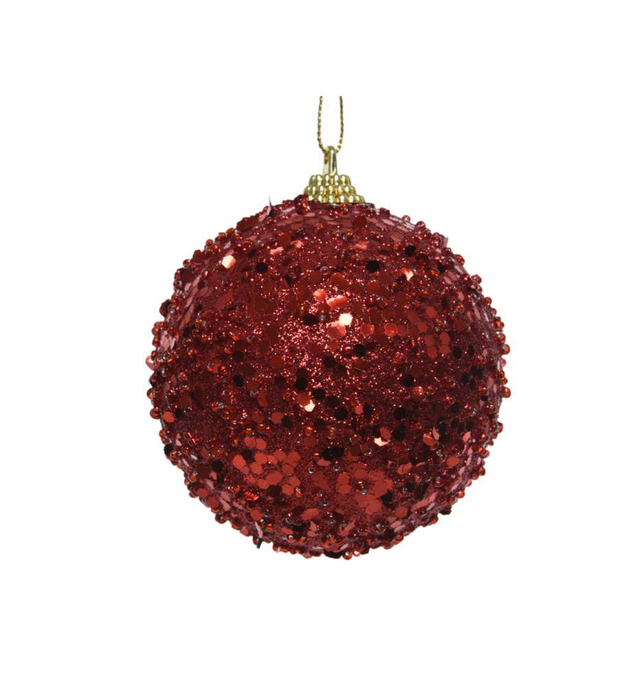 Sfera diam. mm 80 colori rosso glitter