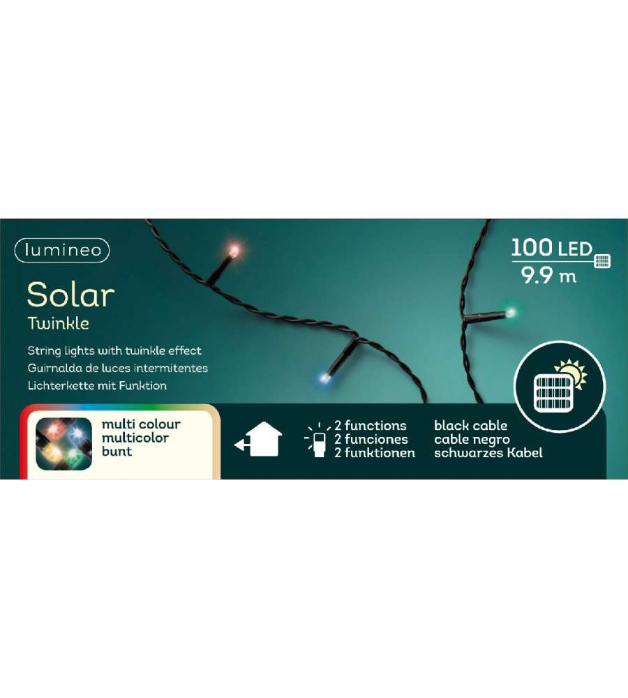 100 luci LED multicolor energia solare