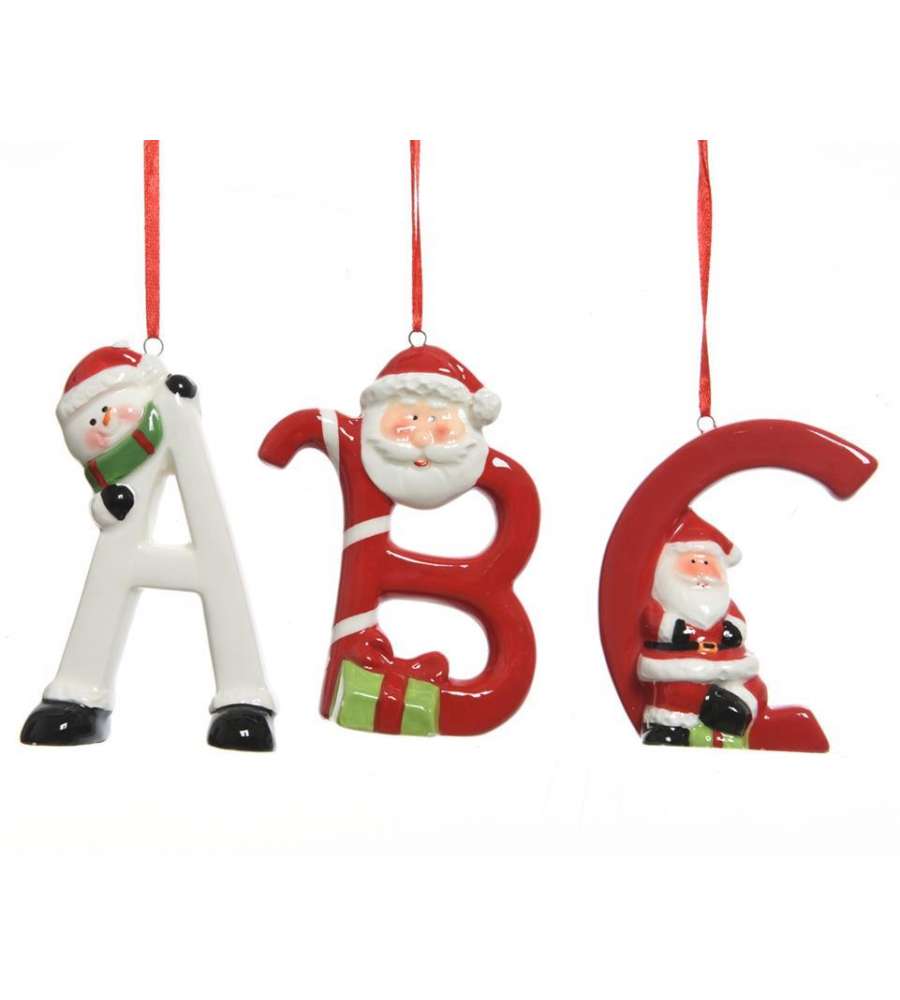 Addobbo lettera decorazioni di Natale assortite