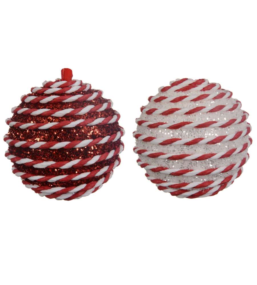 Sfera Candy 80 mm rosso bianco