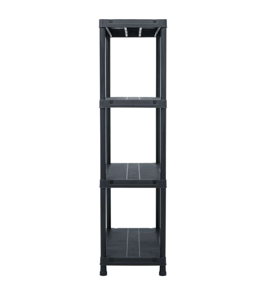 Scaffale Nero 100 kg 60x30x138 cm in Plastica