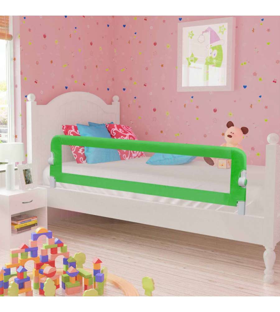 Sponde Letto per la Sicurezza dei Bambini 2 pz Verde 150x42 cm