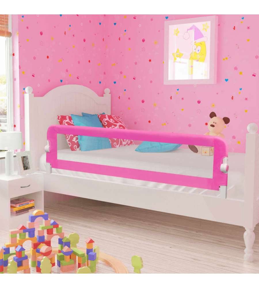 Sponde Letto per la Sicurezza dei Bambini 2 pz Rosa 150x42 cm