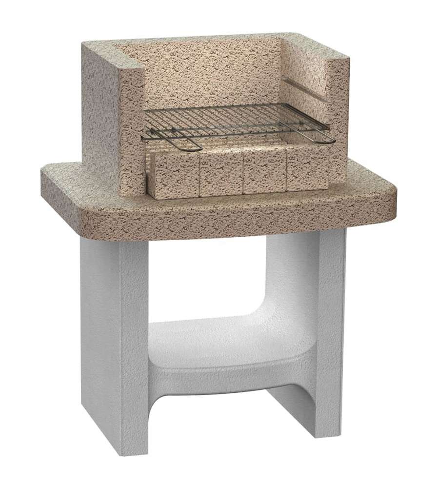 vidaXL - Barbecue Fisso in Muratura Beige con Mensola