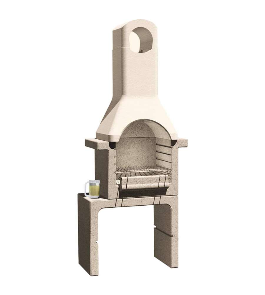 vidaXL - Barbecue Fisso in Muratura Beige per Giardino