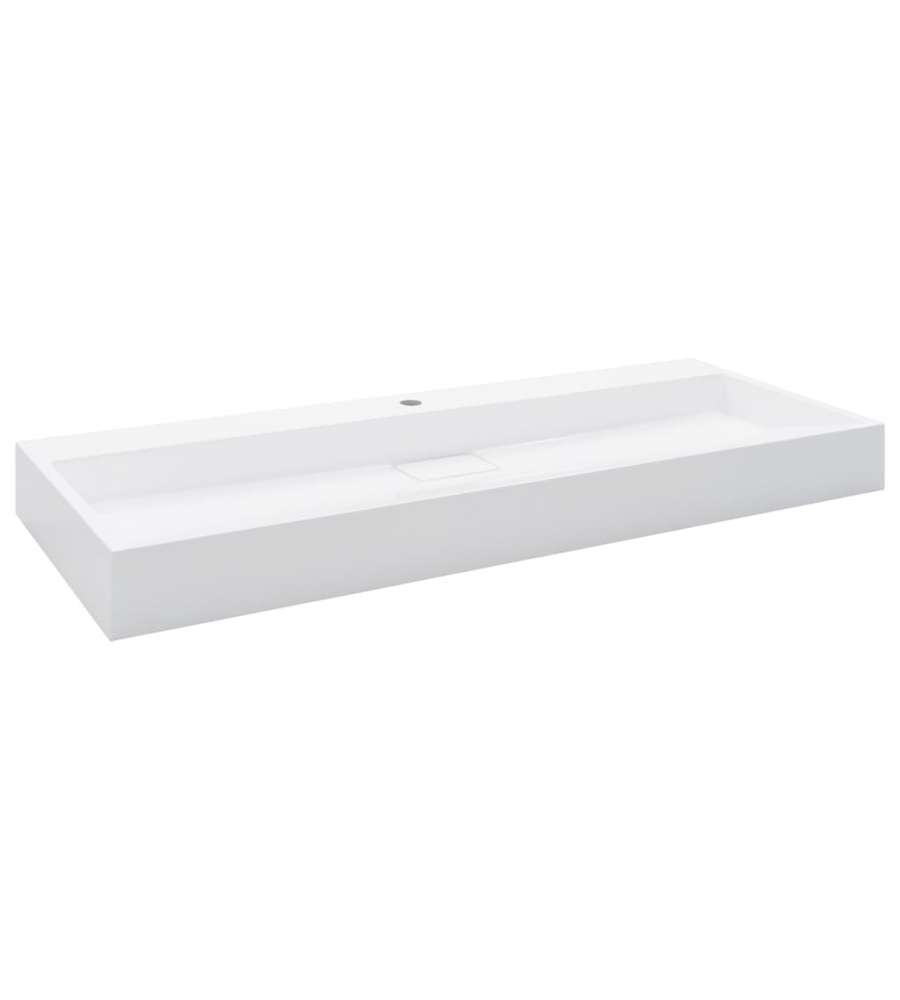 Lavandino 120x46x11 cm Blocco in Marmo/Minerale Bianco