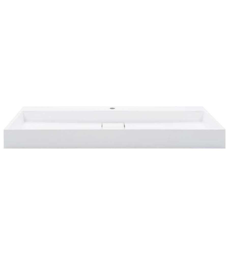 Lavandino 120x46x11 cm Blocco in Marmo/Minerale Bianco