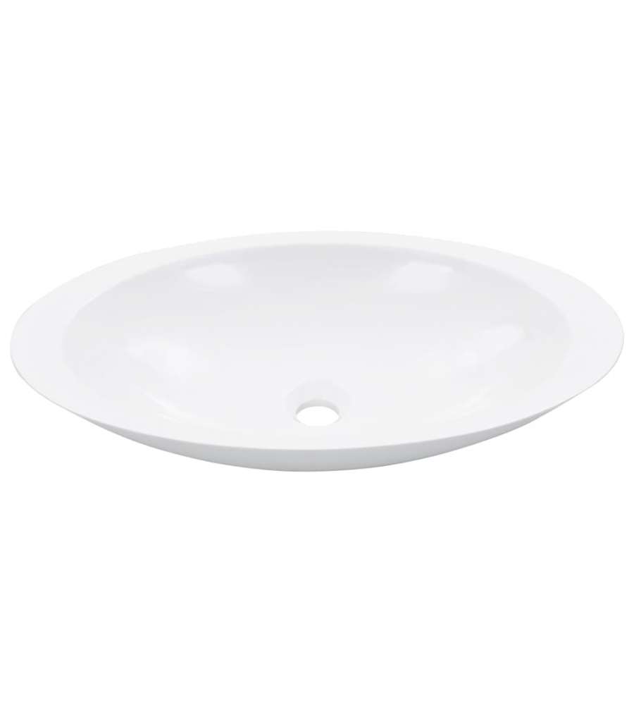 Lavandino 59,3x35,1x10,7 cm Blocco in Marmo/Minerale Bianco
