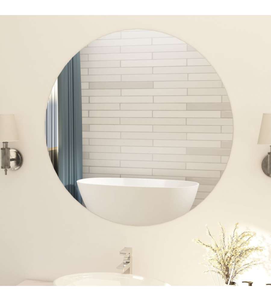 Specchio Senza Cornice Rotondo 90 cm in Vetro