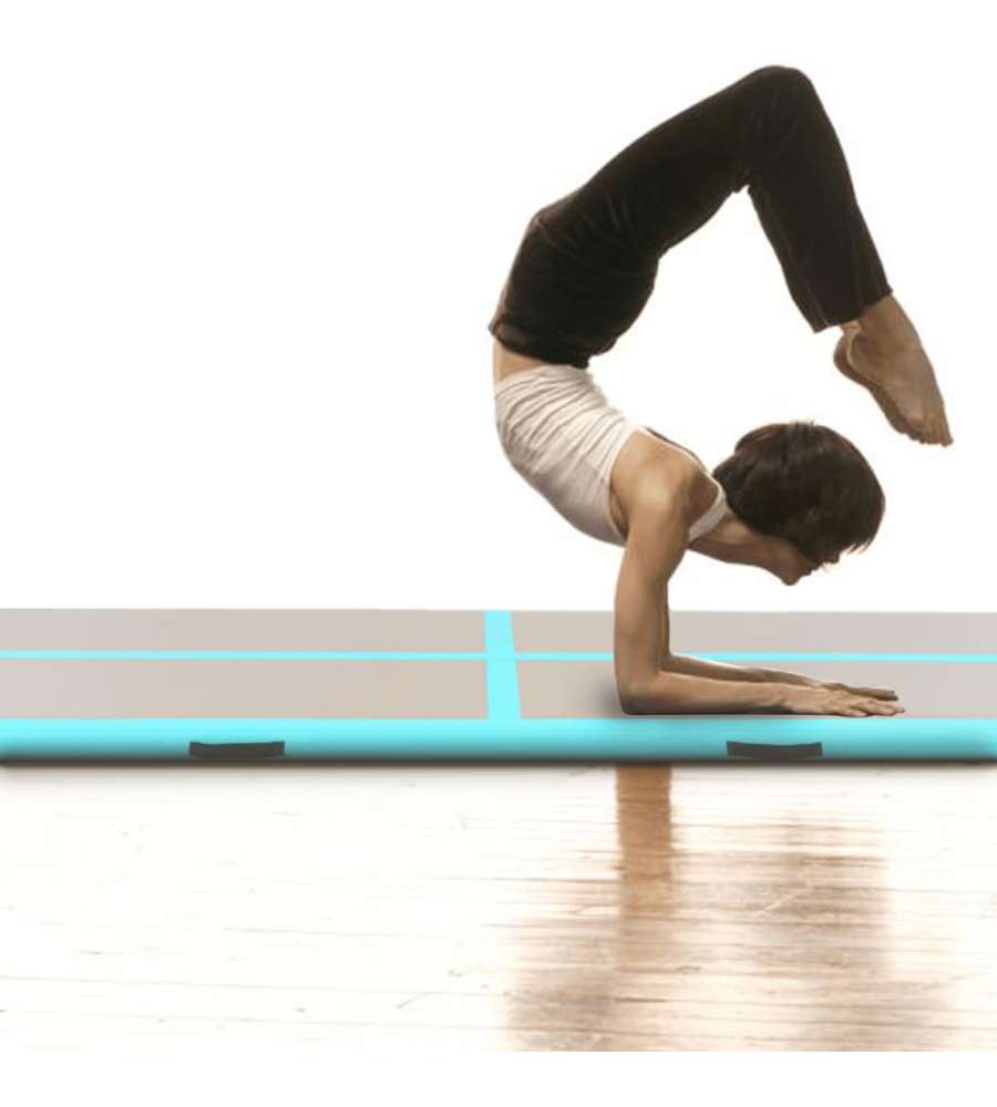Tappetino Ginnastica Gonfiabile e Pompa 300x100x10 cm PVC Verde
