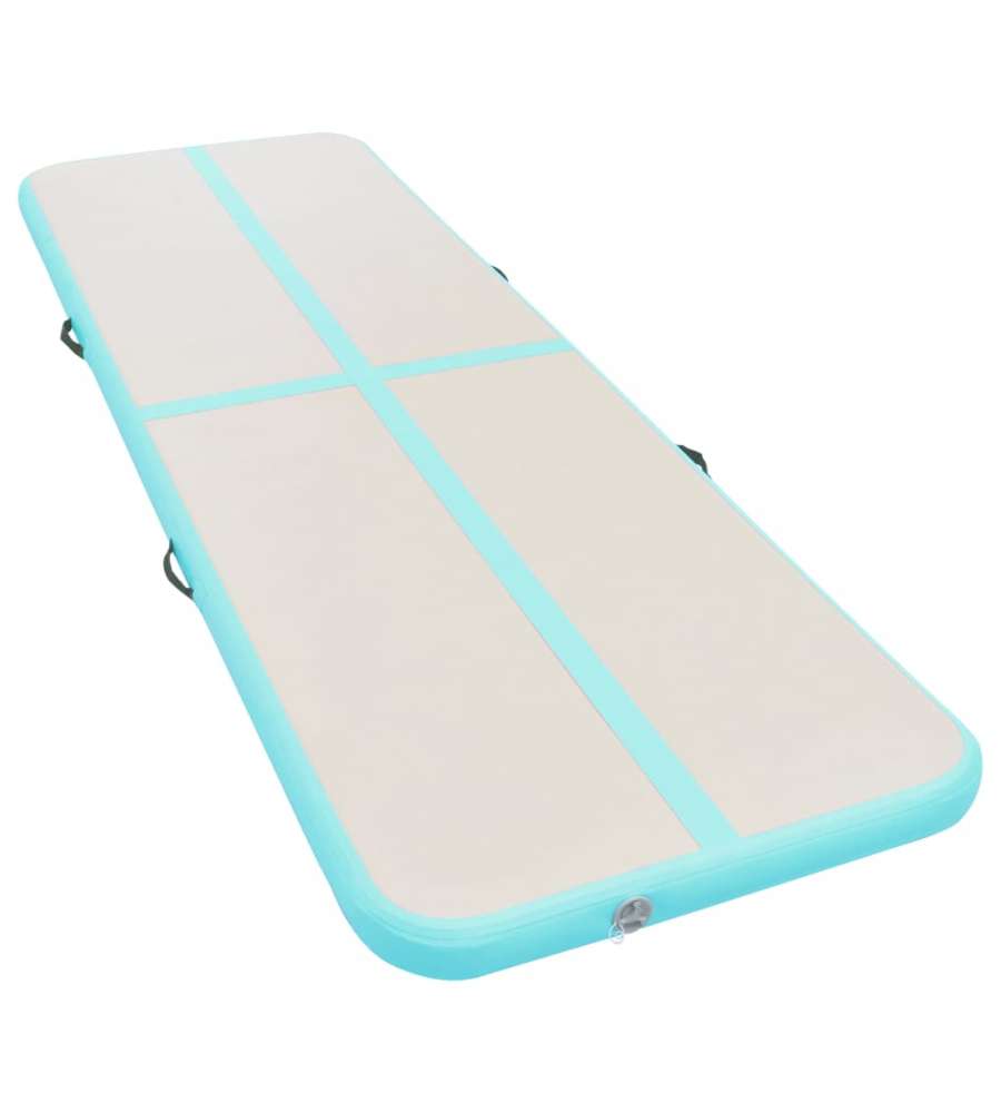 Tappetino Ginnastica Gonfiabile e Pompa 400x100x10 cm PVC Verde