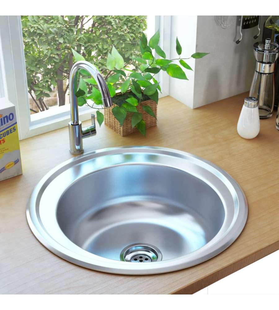 Lavello da Cucina con Filtro e Sifone in Acciaio Inox