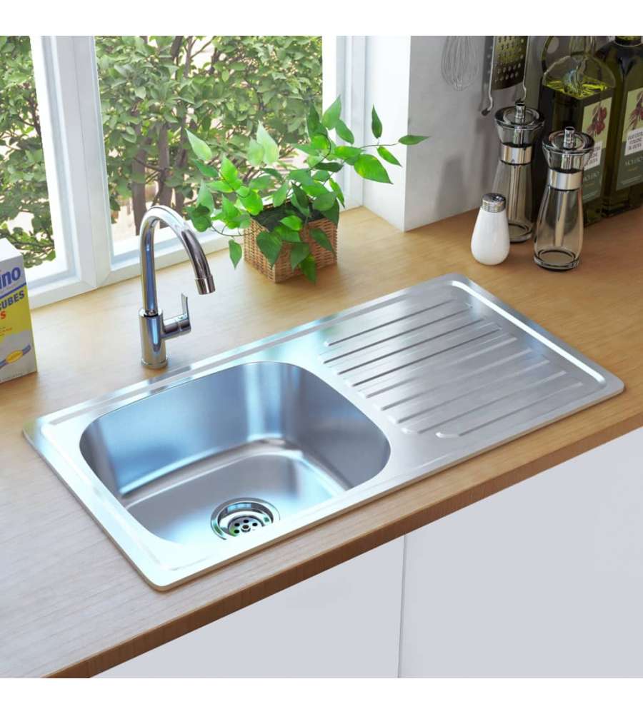 vidaXL Lavello da Cucina - Acciaio Inox - 75x40x18 cm