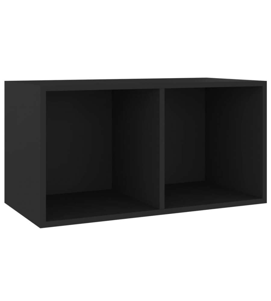 Contenitore per Vinili Nero 71x34x36 cm in Legno Multistrato